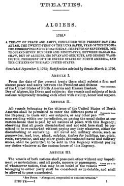 1er traité algéro-americain 1795